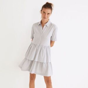 Madewell Light Blue Tiered Dress